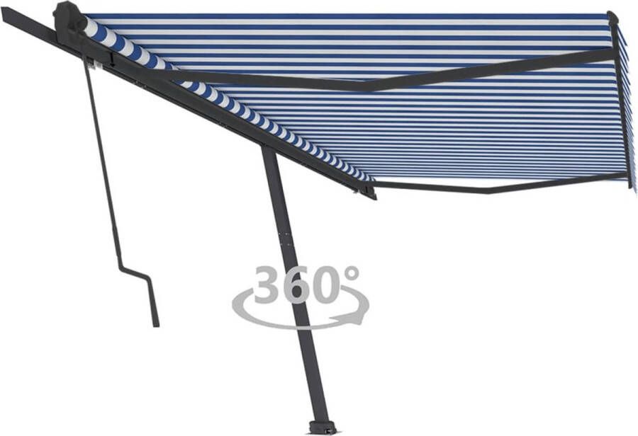 VidaXL -Luifel-vrijstaand-automatisch-500x350-cm-blauw-en-wit