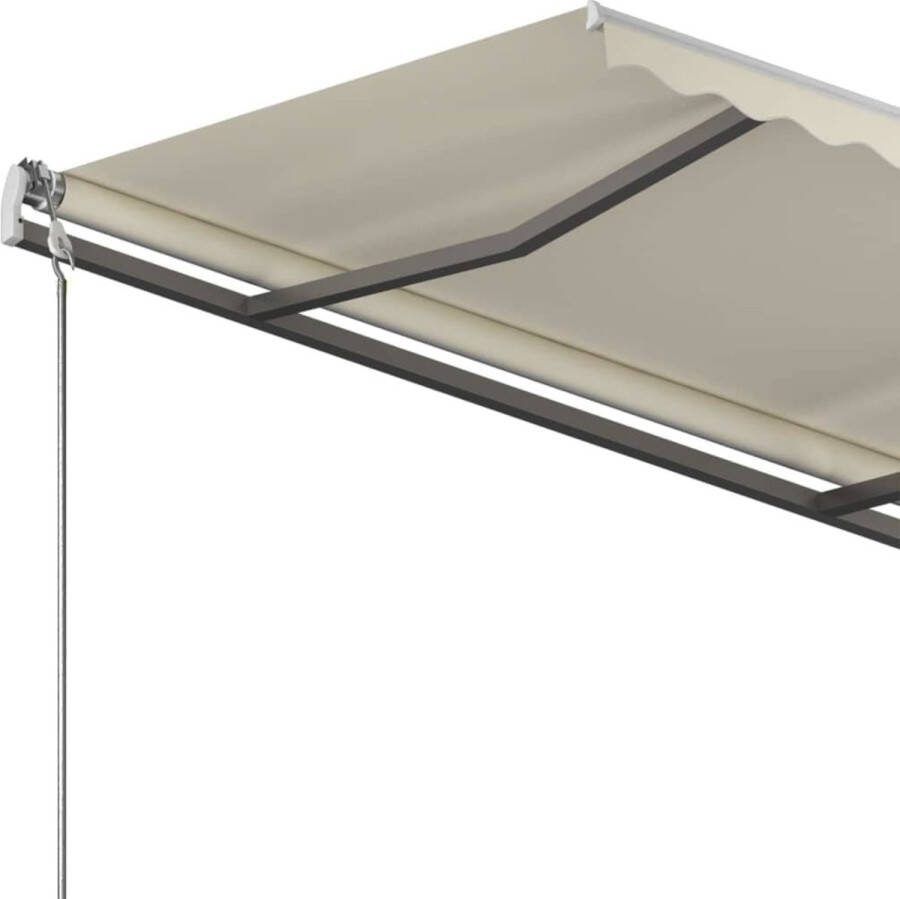 VidaXL Luifel vrijstaand handmatig uittrekbaar 450x300 cm crèmekleurig
