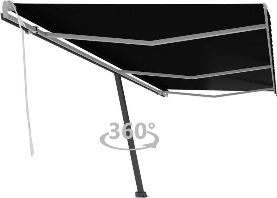 VidaXL Luifel vrijstaand handmatig uittrekbaar 600x350 cm antraciet