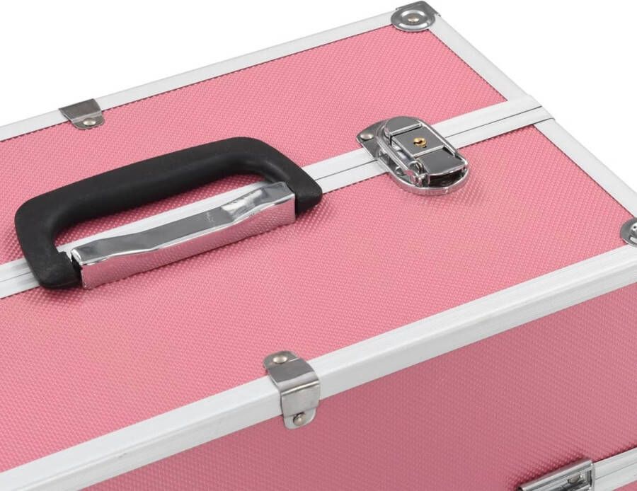 VidaXL Make-up koffer Roze 37x24x35 cm Aluminium ABS