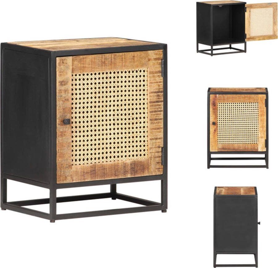 VidaXL Mangohouten Nachtkast 40x30x50 cm Rustieke charme Kast
