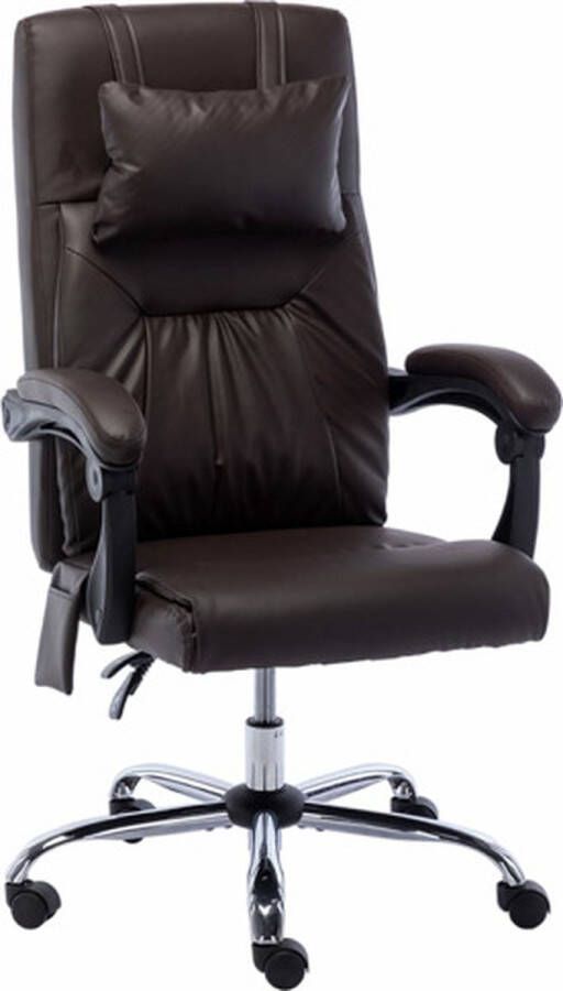 VidaXL -Massage-kantoorstoel-kunstleer-bruin