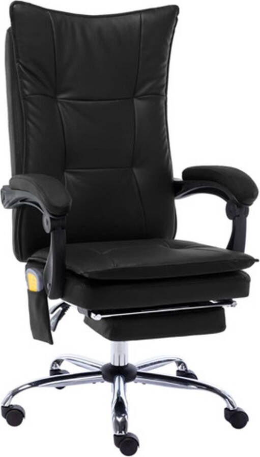 VidaXL -Massage-kantoorstoel-kunstleer-zwart