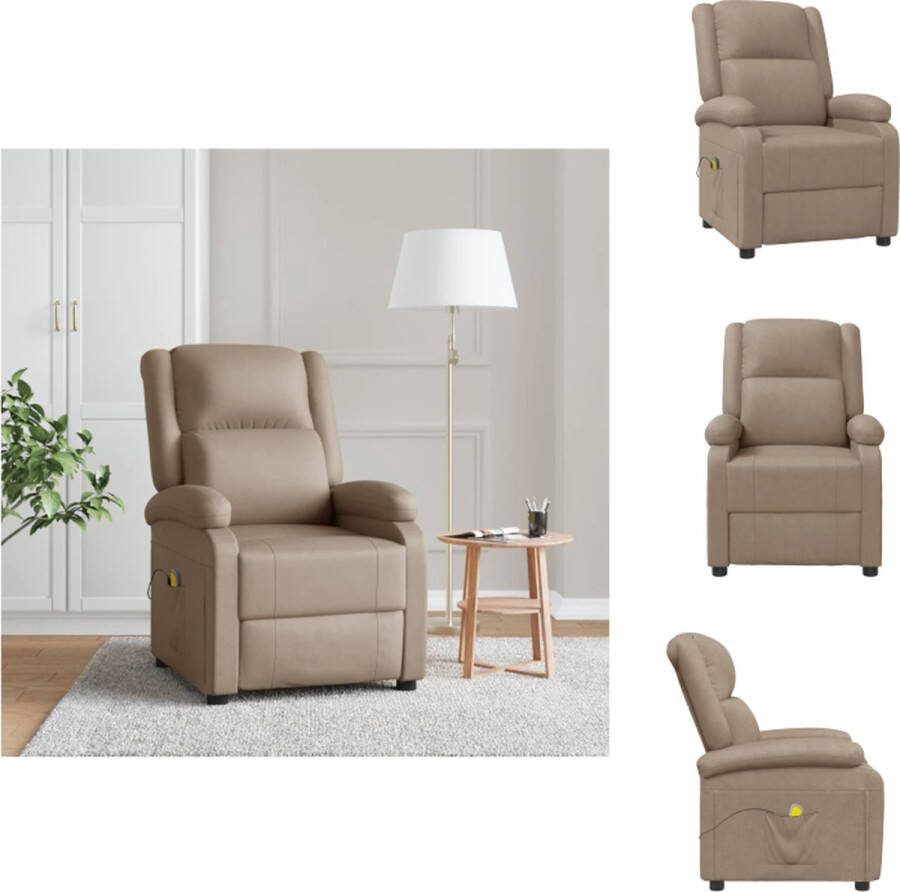 VidaXL Massagefauteuil Verstelbaar Comfortabele zitervaring Kunstleer Stevig frame Cappuccino Fauteuil