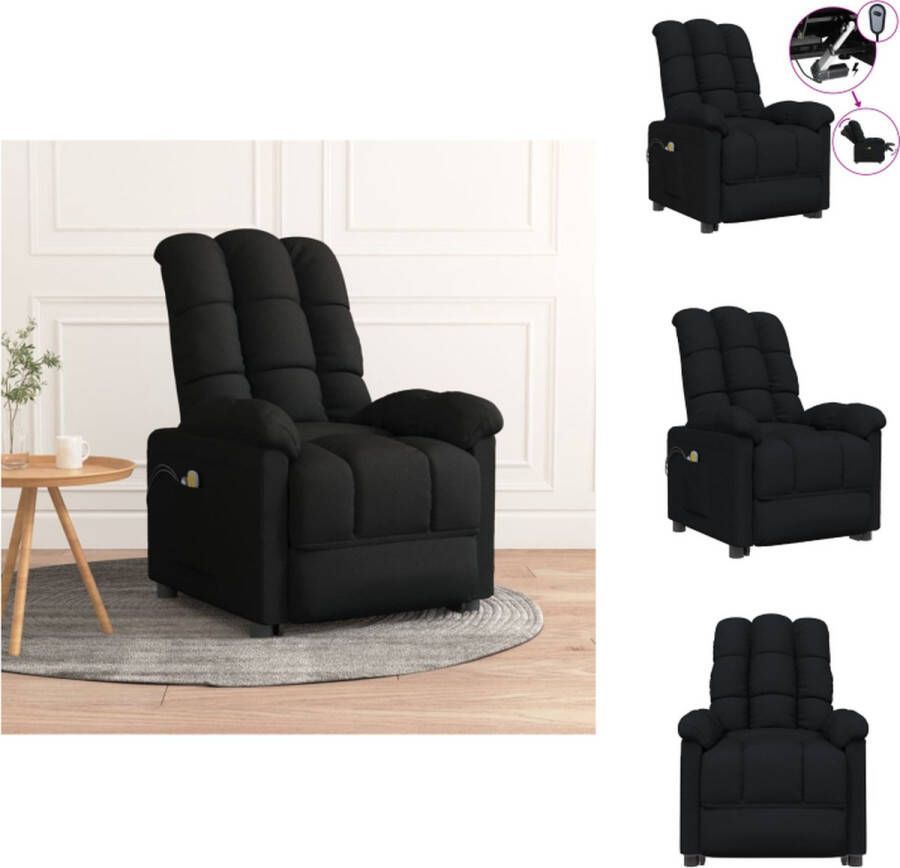 VidaXL Massagestoel Elektrisch verstelbaar Met 6-punts trillingsmassage Zwart 74x99x102 cm Fauteuil