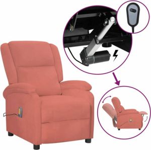 VidaXL Massagestoel Verstelbaar Elektrisch Fluweel Roze