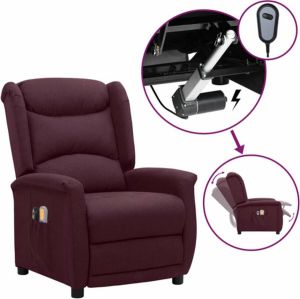 VidaXL Massagestoel Verstelbaar Elektrisch Stof Paars