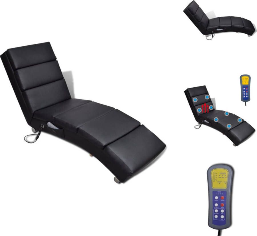 VidaXL Massagestoel Zwart 51 x 155 x 73 cm 8 massagepunten Fauteuil