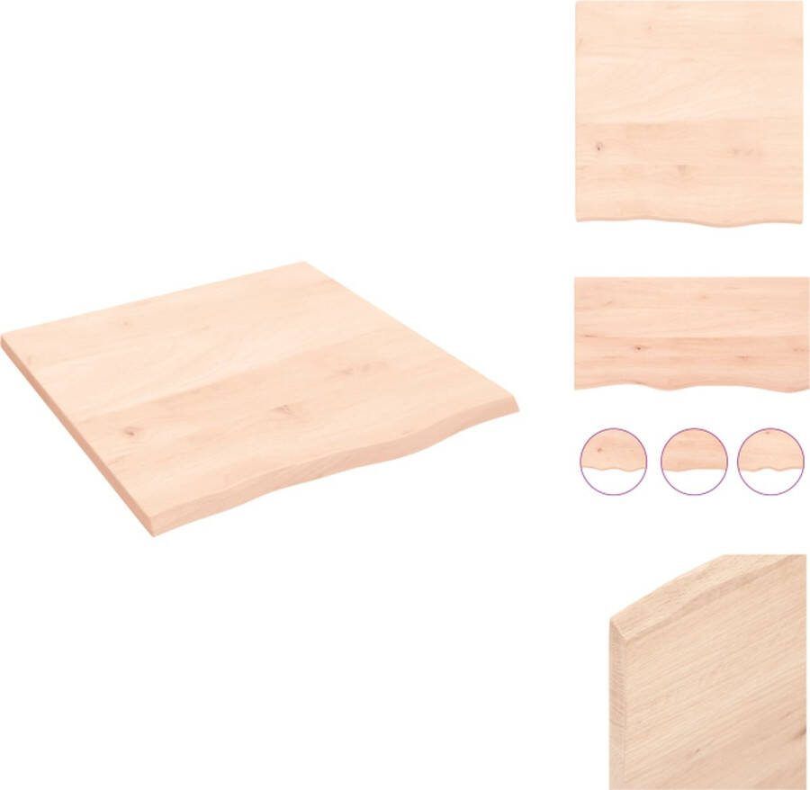 VidaXL Massief Eiken Wandplank 60 x 60 x 2 cm Rustieke Stijl Wandsteun