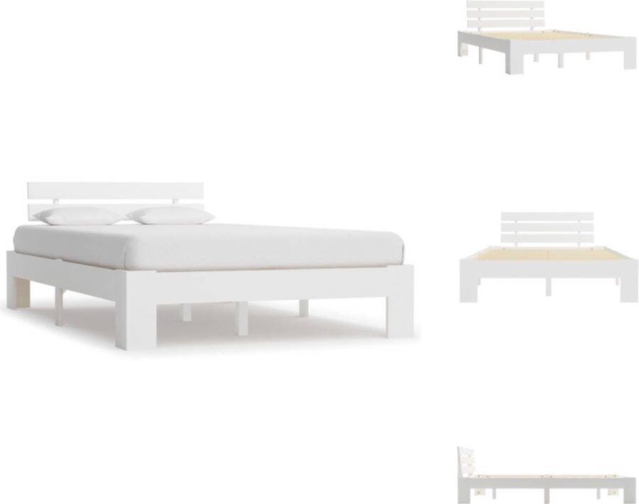VidaXL Massief grenen bedframe 120 x 200 cm Wit Bed