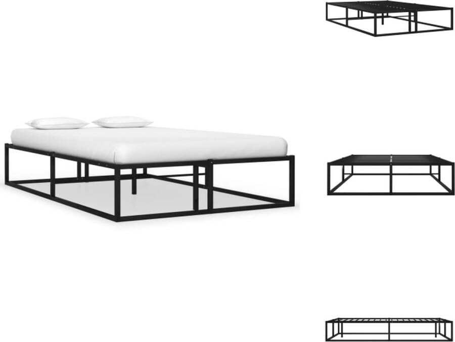 VidaXL Metalen Bedframe Zwart 125 x 205 x 32.5 cm Gepoedercoat Metaal Bed