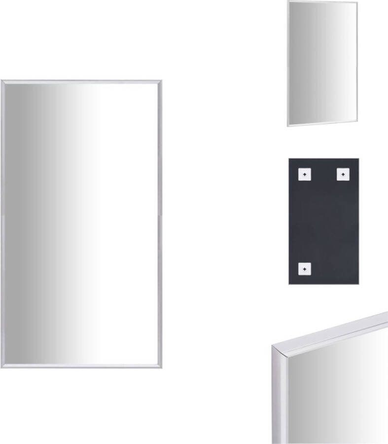 VidaXL Minimalistische Spiegel Glas PVC 80 x 60 cm Zilver Spiegel
