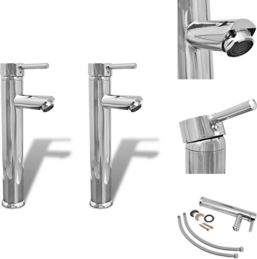 VidaXL Modern Eéngreeps Wastafelmengkraan 30 cm Zilver Keukenkraan