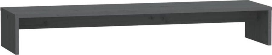VidaXL -Monitorstandaard-100x27x15-cm-massief-grenenhout-grijs