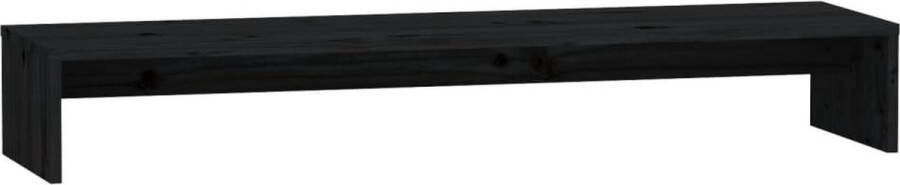VidaXL -Monitorstandaard-100x27x15-cm-massief-grenenhout-zwart