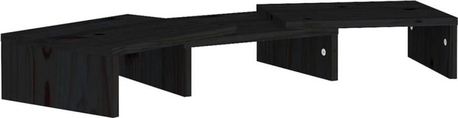 VidaXL -Monitorstandaard-60x24x10 5-cm-massief-grenenhout-zwart