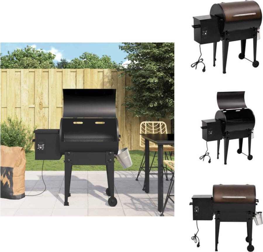VidaXL Multifunctionele Pelletbarbecue Zwart 94 x 47 x 88 cm 6-in-1 veelzijdigheid Barbecue