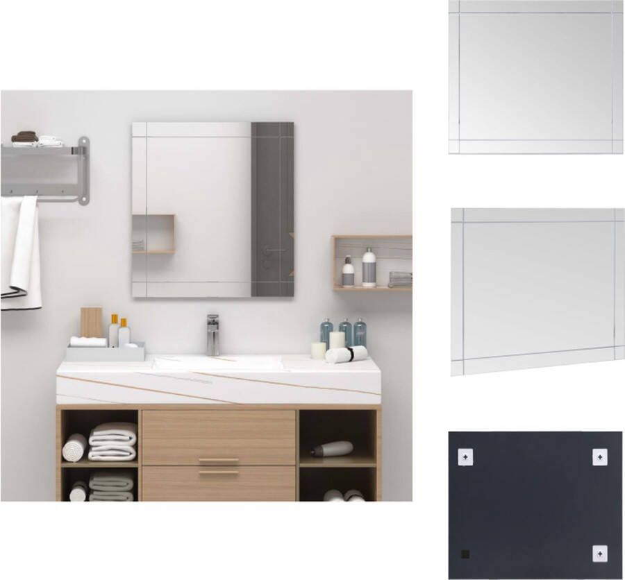 VidaXL Muurspiegel Glas 100 x 60 cm Veilige rand Strak design Spiegel