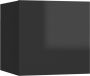VidaXL Nachtkastje 30 5x30x30 cm spaanplaat hoogglans zwart - Thumbnail 1
