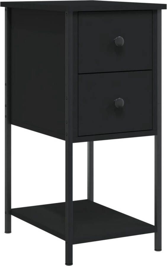 VidaXL -Nachtkastje-32x42x70-cm-bewerkt-hout-zwart