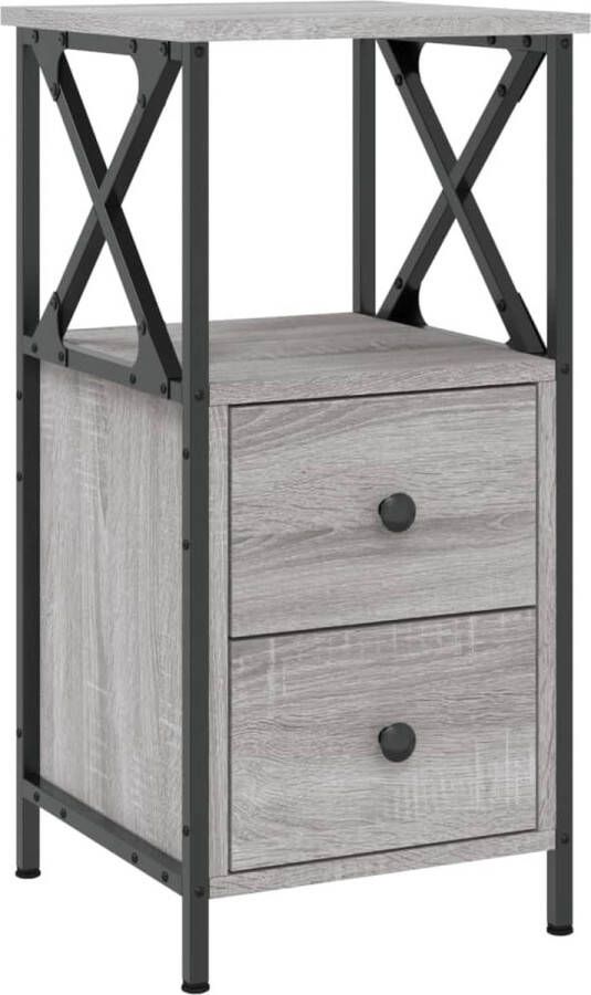 VidaXL -Nachtkastje-34x35 5x70-cm-bewerkt-hout-grijs-sonoma-eikenkleur