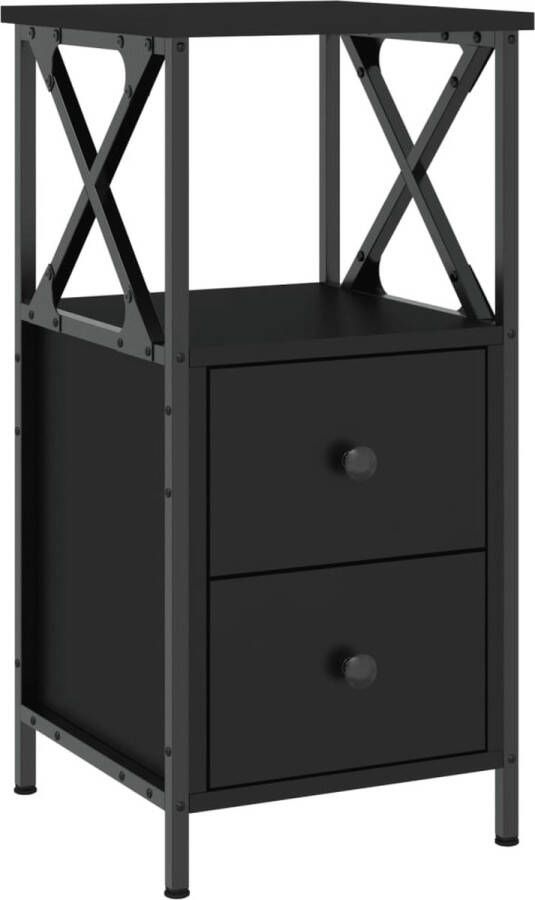 VidaXL -Nachtkastje-34x35 5x70-cm-bewerkt-hout-zwart