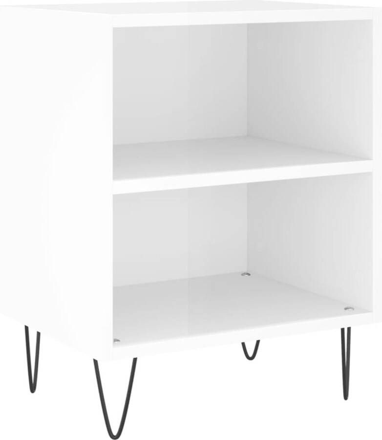 VidaXL -Nachtkastje-40x30x50-cm-bewerkt-hout-hoogglans-wit