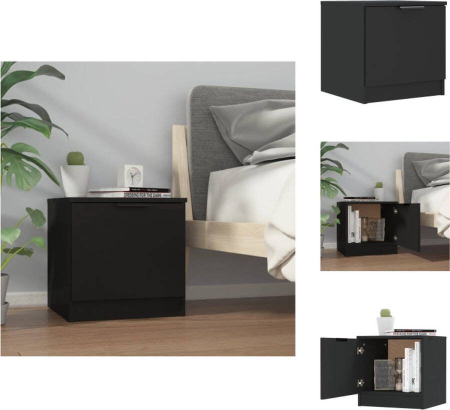 VidaXL Nachtkastje 40x39x40 cm zwart hout Kast