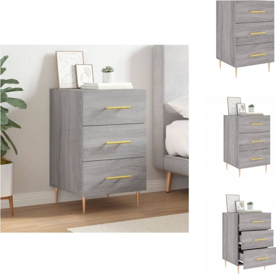 VidaXL Nachtkastje 40x40x66 cm Grijs Sonoma Eiken Kast