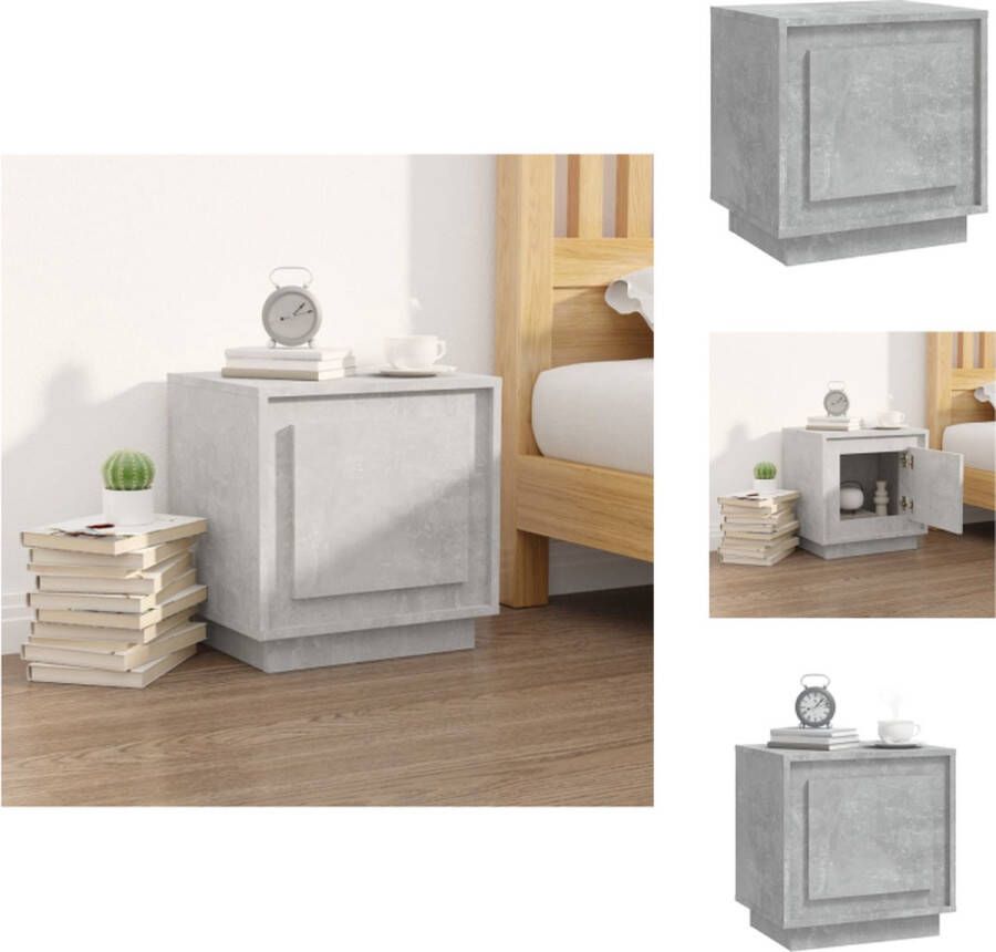 VidaXL Nachtkastje Betongrijs 44 x 35 x 45 cm Modern design Kast
