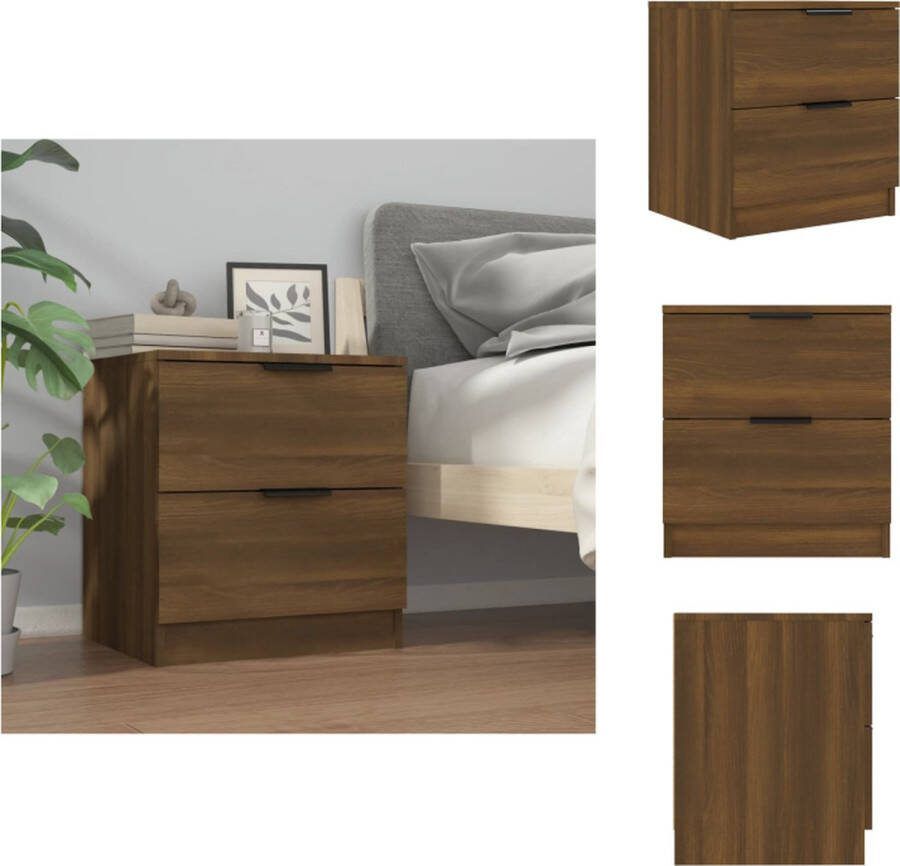 VidaXL Nachtkastje Bruineiken Nachtkastje 45 x 39 x 50 cm Bewerkt hout Kast
