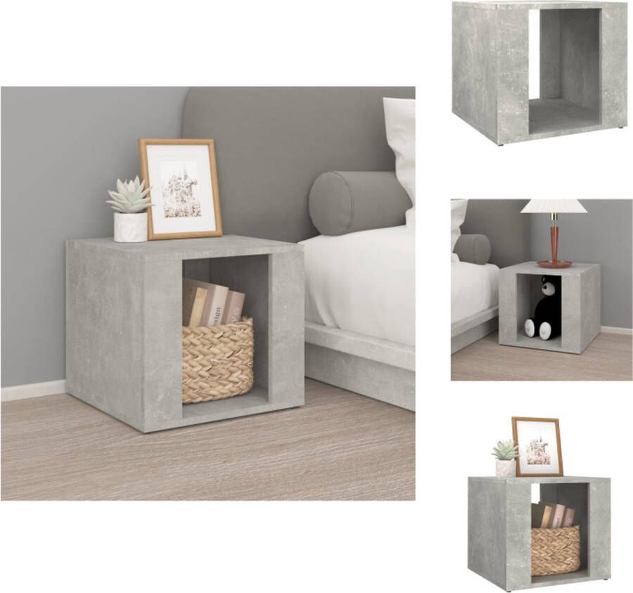 VidaXL Nachtkastje Elegant Interieur Afmeting- 41 x 40 x 36 cm Kleur- Betongrijs Kast