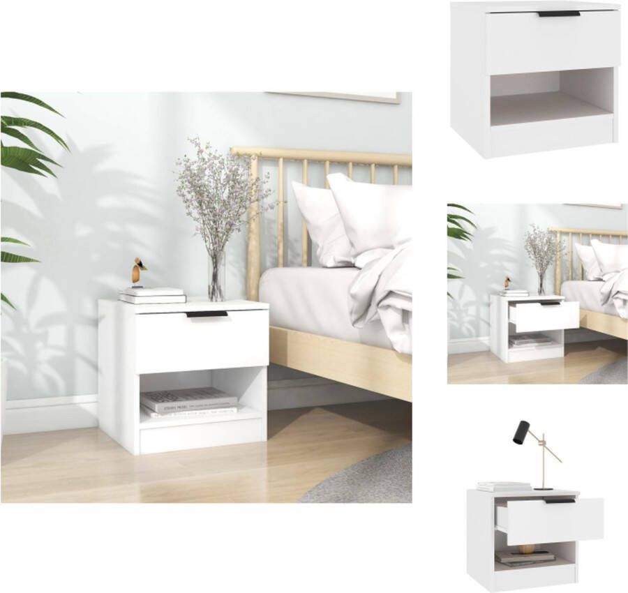 VidaXL Nachtkastje Elegant Nachtkastjes 40 x 39 x 40 cm Wit Kast