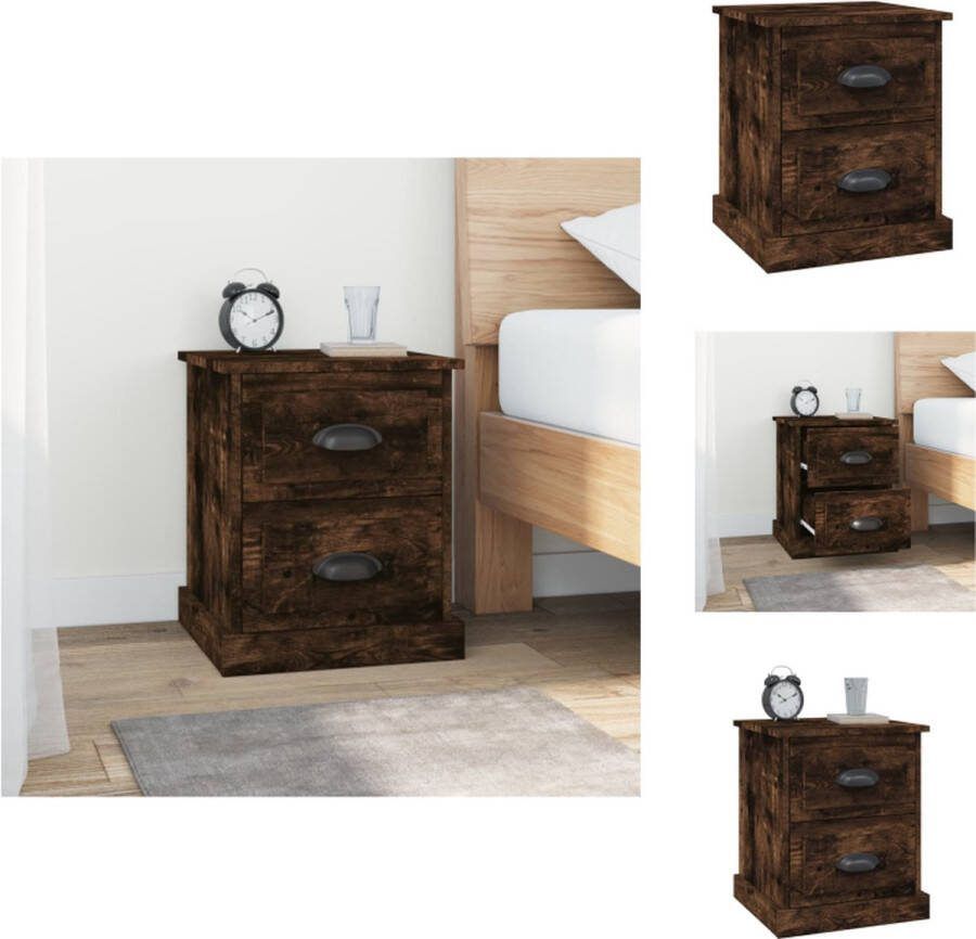 VidaXL Nachtkastje Gerookt Eiken 39 x 39 x 47.5 cm Duurzaam Hout Met Opbergruimte Kast