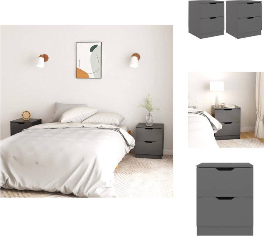VidaXL Nachtkastje Grijs 40 x 40 x 50 cm Spaanplaat en MDF Kast