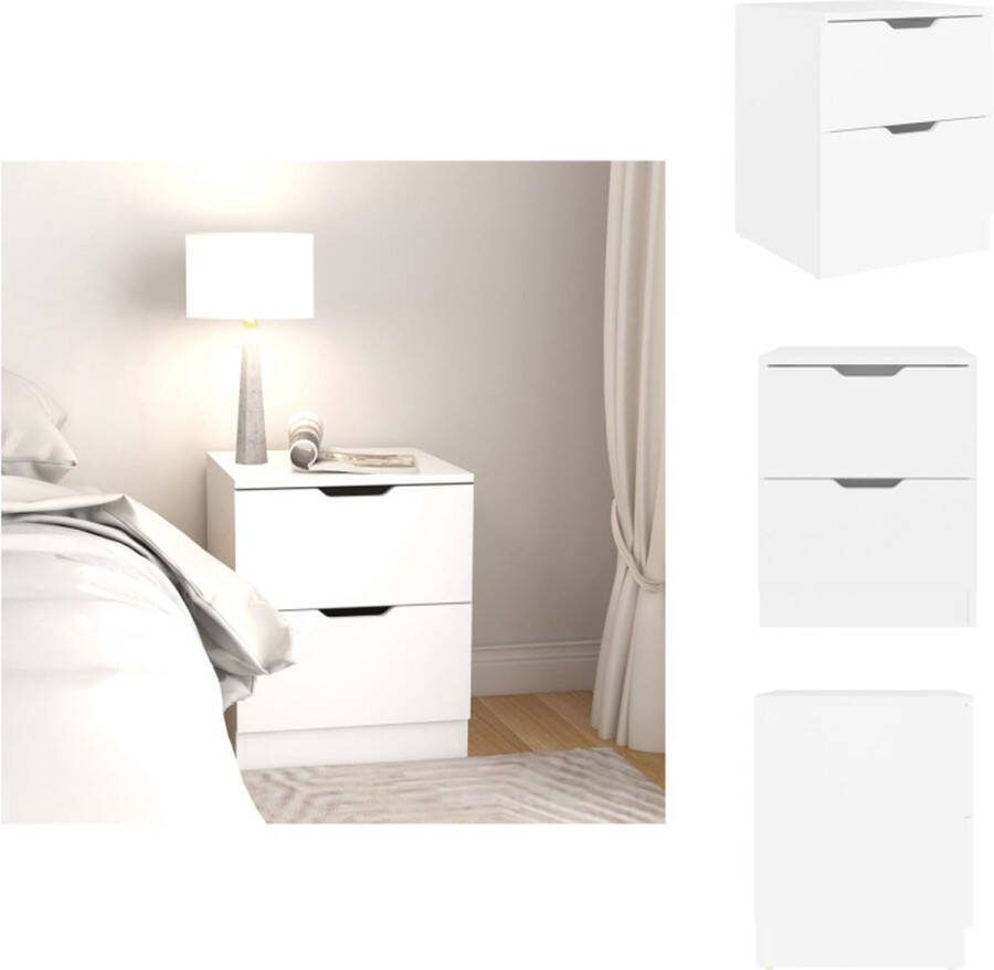 VidaXL Nachtkastje Urban Bijzettafel 40x40x50 cm Wit Spaanplaat Kast