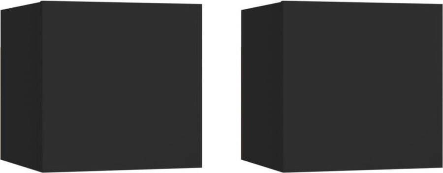 vidaXL Nachtkastjes 2 st 30 5x30x30 cm spaanplaat zwart