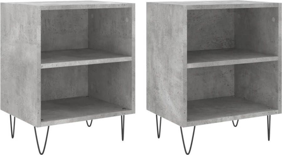 VidaXL -Nachtkastjes-2-st-40x30x50-cm-bewerkt-hout-betongrijs