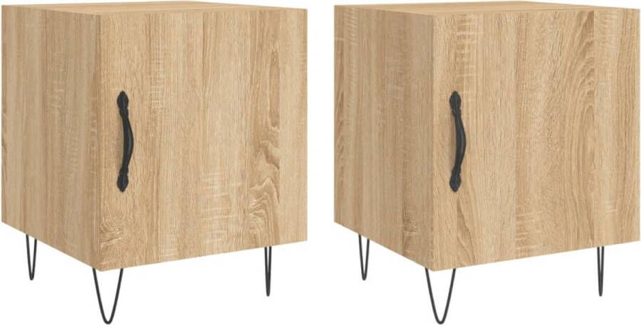 VidaXL -Nachtkastjes-2-st-40x40x50-cm-bewerkt-hout-sonoma-eikenkleurig