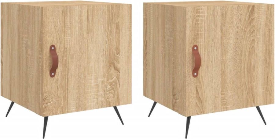 VidaXL -Nachtkastjes-2-st-40x40x50-cm-bewerkt-hout-sonoma-eikenkleurig