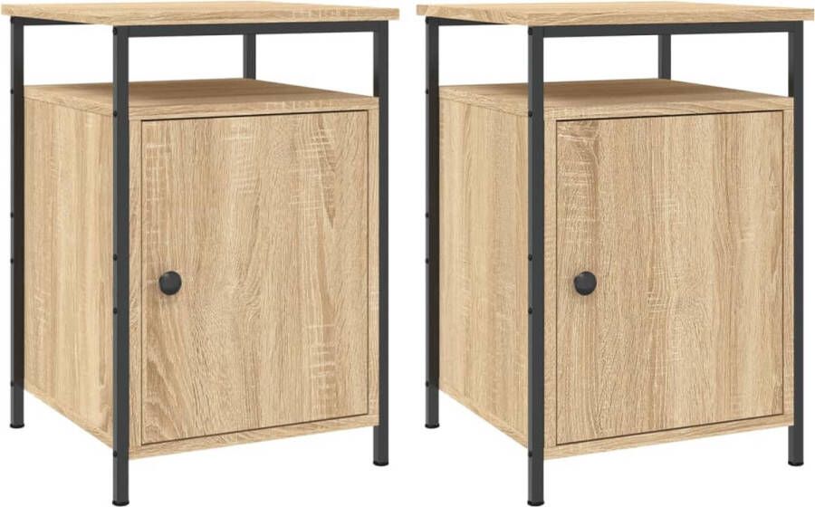 VidaXL -Nachtkastjes-2-st-40x42x60-cm-bewerkt-hout-sonoma-eikenkleurig