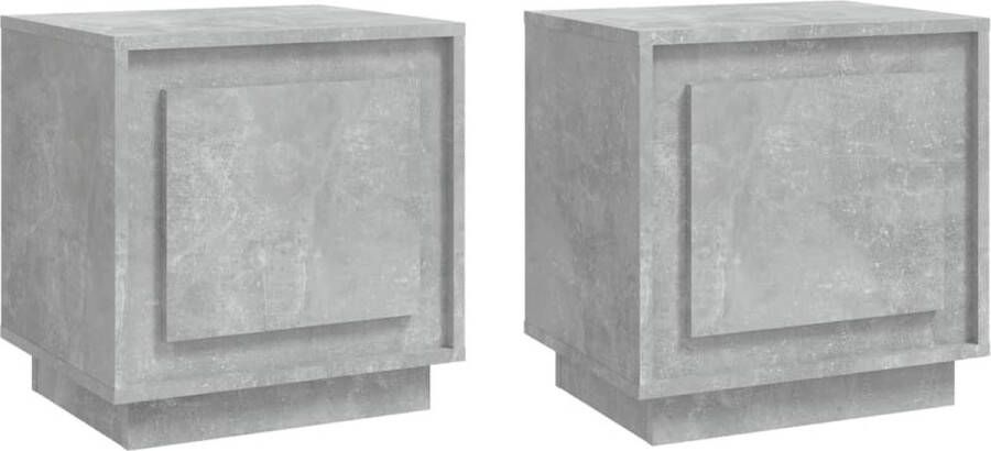 VidaXL -Nachtkastjes-2-st-44x35x45-cm-bewerkt-hout-betongrijs