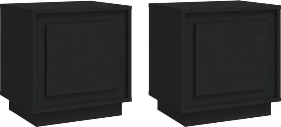 VidaXL -Nachtkastjes-2-st-44x35x45-cm-bewerkt-hout-zwart