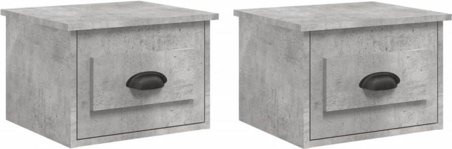 VidaXL -Nachtkastjes-2-st-wandgemonteerd-41 5x36x28-cm-betongrijs