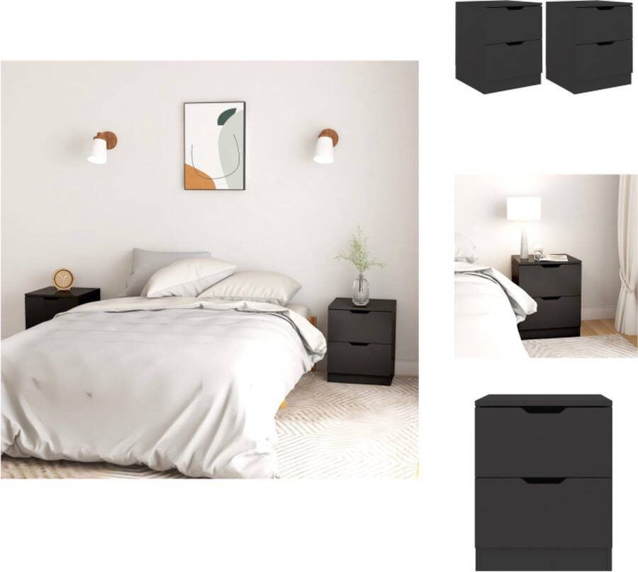 VidaXL Nachtkastjes 40 x 40 x 50 cm zwart spaanplaat Kast