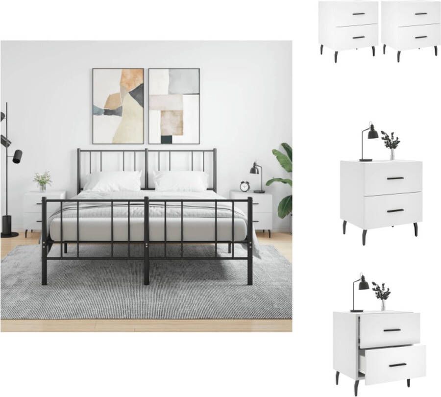 VidaXL Nachtkastjes 40x35x47.5 cm Wit Kast
