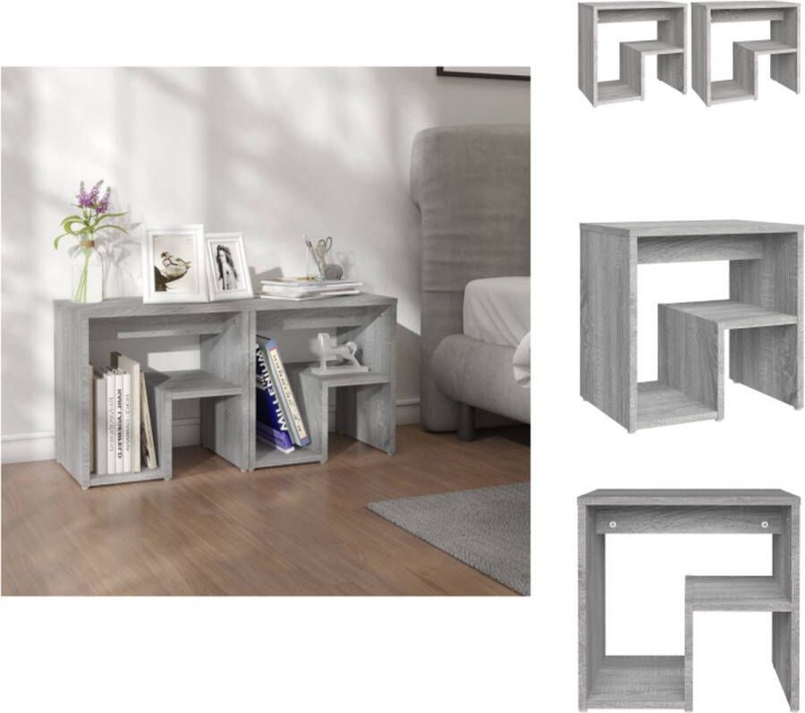 VidaXL Nachtkastjes Bedkastjes Grijs Sonoma Eiken 40x30x40 cm Praktisch en Stijlvol Kast