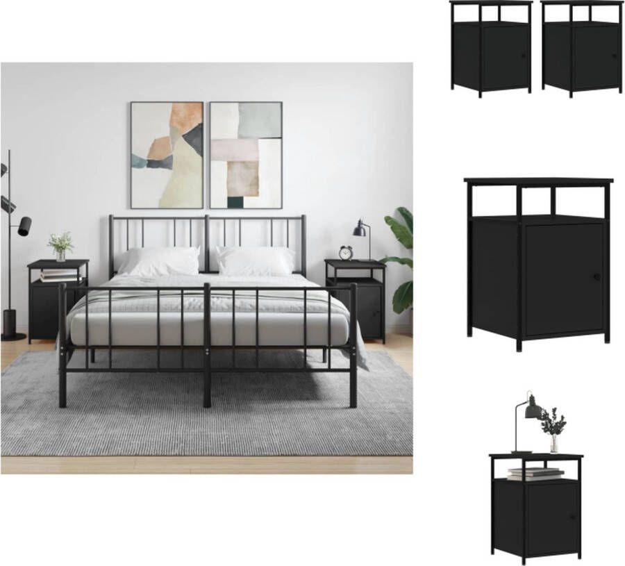 VidaXL Nachtkastjes Slaapkamermeubels 40 x 42 x 60 cm Zwart Kast