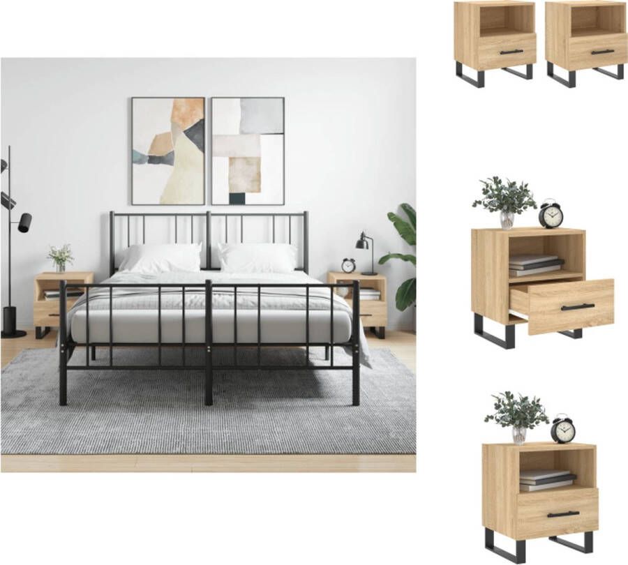 VidaXL Nachtkastjes Sonoma Eiken 40 x 35 x 47.5 cm Duurzaam materiaal Kast