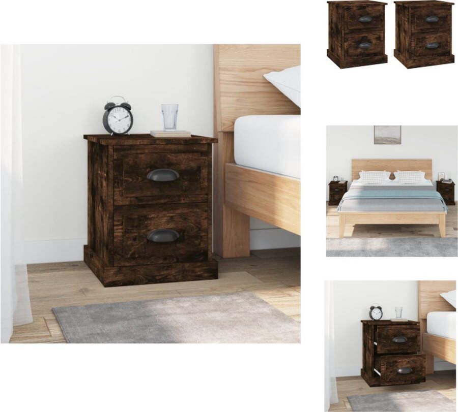 VidaXL Nachtkastjes Trendy Nachtkastjes Afmetingen- 39 x 39 x 47.5 cm Kleur- Gerookt eiken Ken- Duurzaam en multifunctioneel Kast